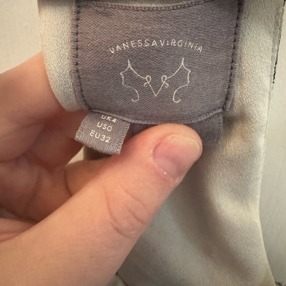 Anthropologie Vanessa Virginia Black and White Patterned Maxi Dress, with Beaded - Picture 5 of 6